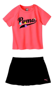 Conjunto 2 Pç Puma Original Shorts Ou Saia Camiseta Menina
