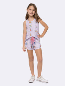 Pijama Regata Infantil Corações ao Sol