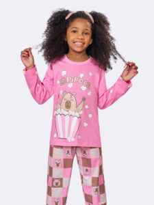 Pijama Manga Longa Infantil Capipoca com Glitter