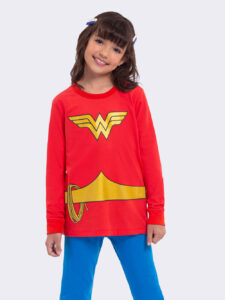 Pijama Manga Longa Slimfit Mulher Maravilha