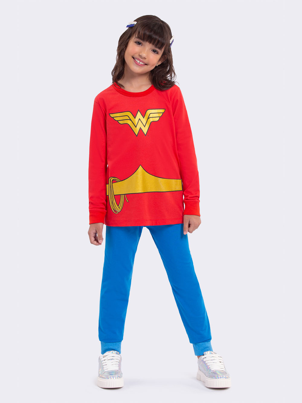 Pijama Manga Longa Slimfit Mulher Maravilha - Imagem 2