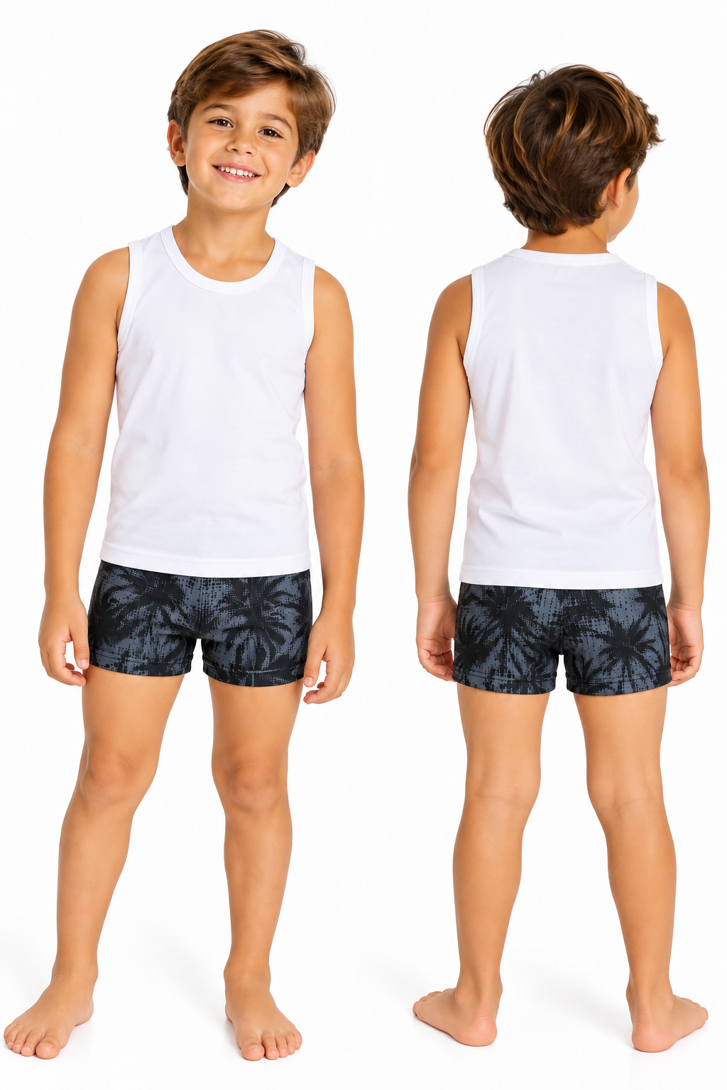 Sunga Infantil Banana Danger Palm Pixel Chumbo