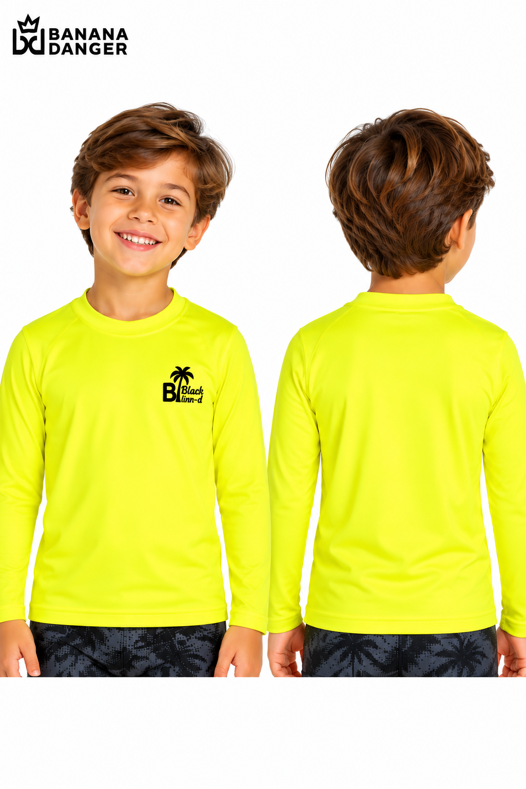 Camiseta Infantil UV 50+ Neon Banana Danger