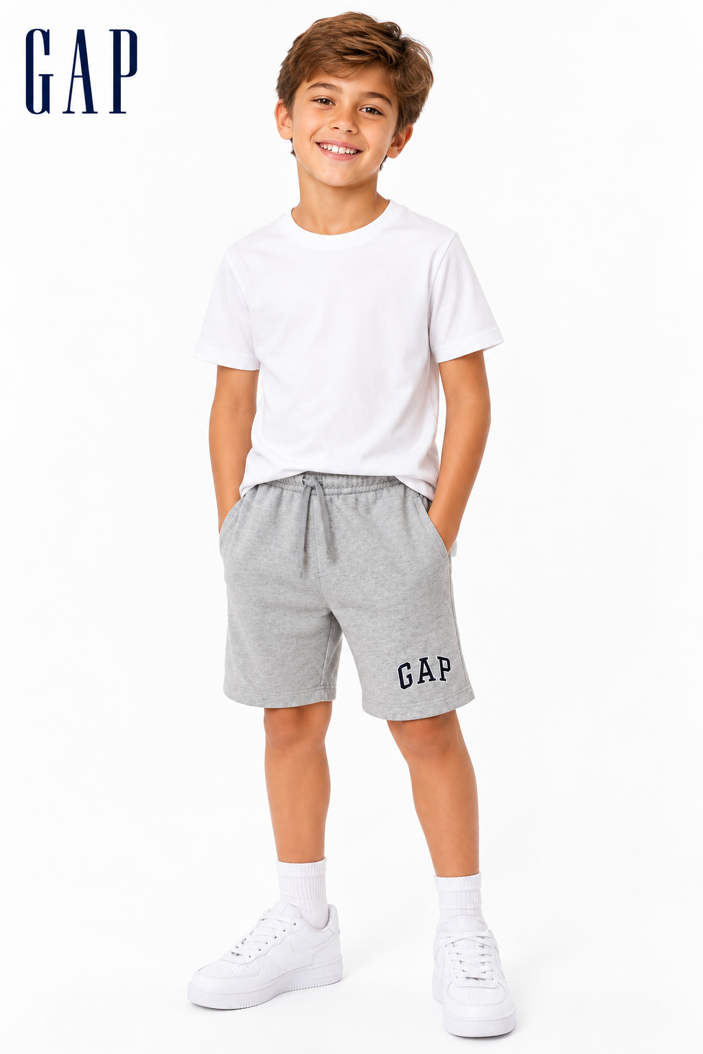 Shorts Infantil Masculino GAP Cinza