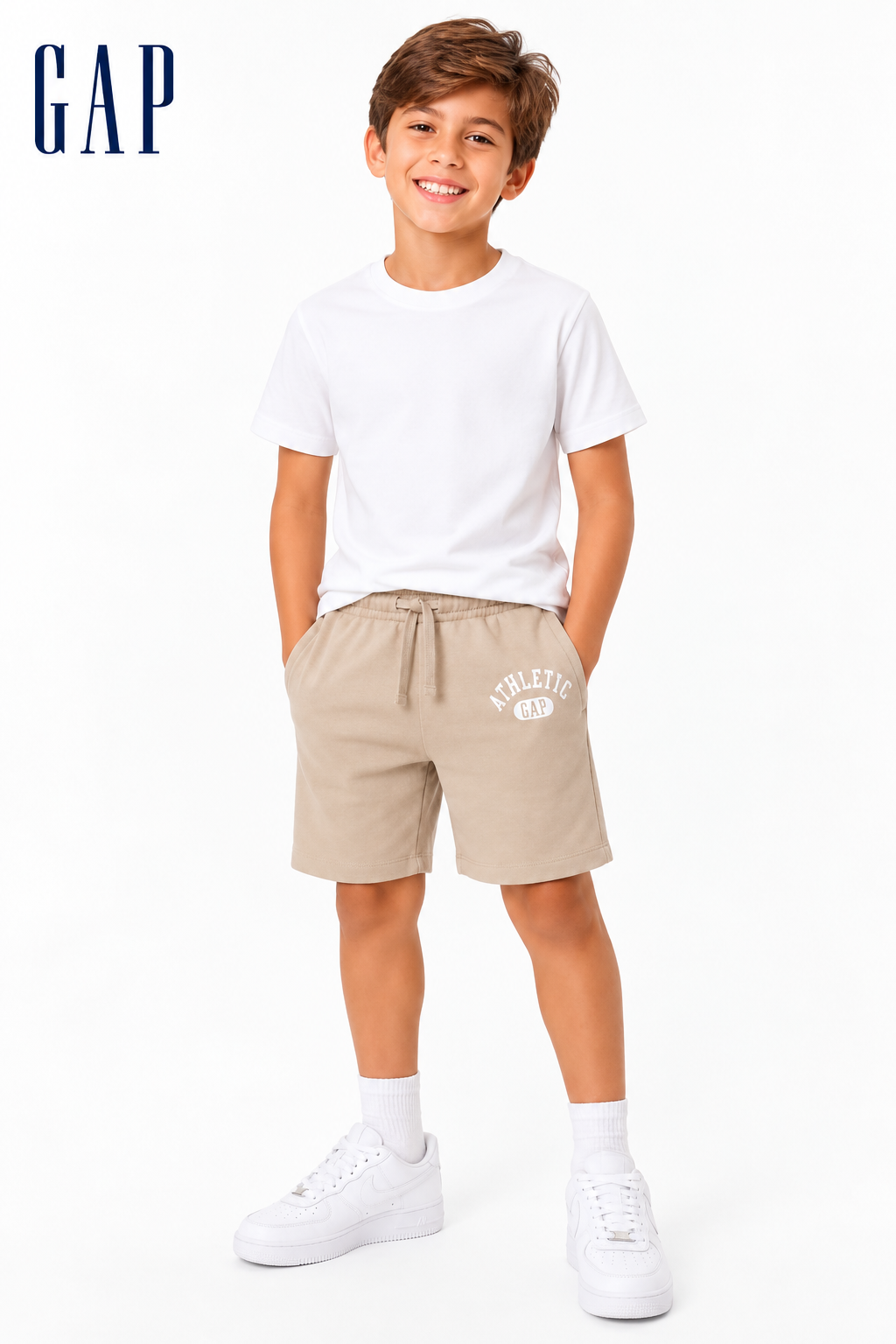 Shorts Infantil Masculino GAP Athletic Bege