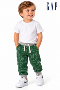 Calça GAP Infantil Verde Estampa Animais