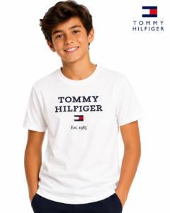 Camiseta Branca Tommy Hilfiger Manga Curta