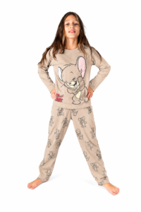 Pijama Manga Longa Infantil Jerry Bege