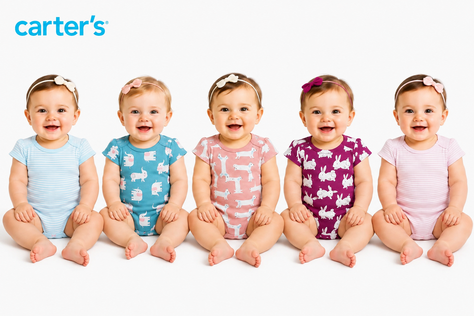 Kit Carter's com 5 Bodies para Bebê