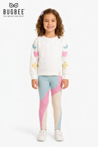 Blusa e Calça infantil Bugbee Off White com Estampa Colorida