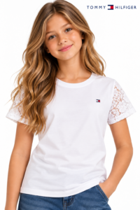 Camiseta Tommy Hilfiger Branca com Renda