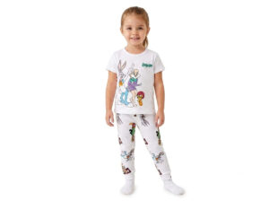 Pijama Manga Curta com Calça Infantil Loney Tunes