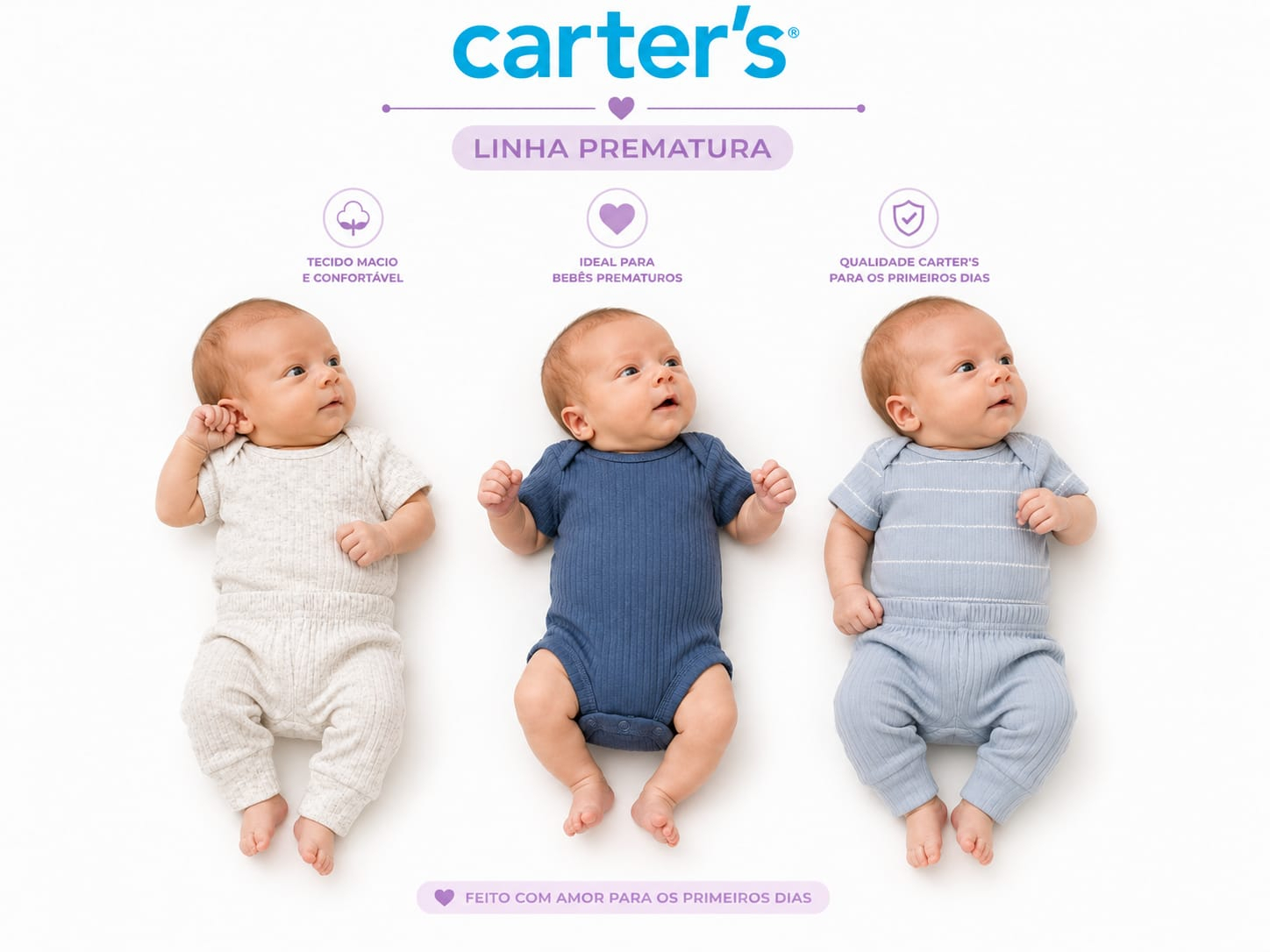 Kit body 5 peças Carter's