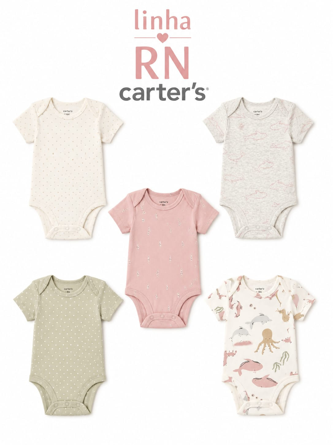 Kit 5 Bodys Carter's RN - Imagem 2
