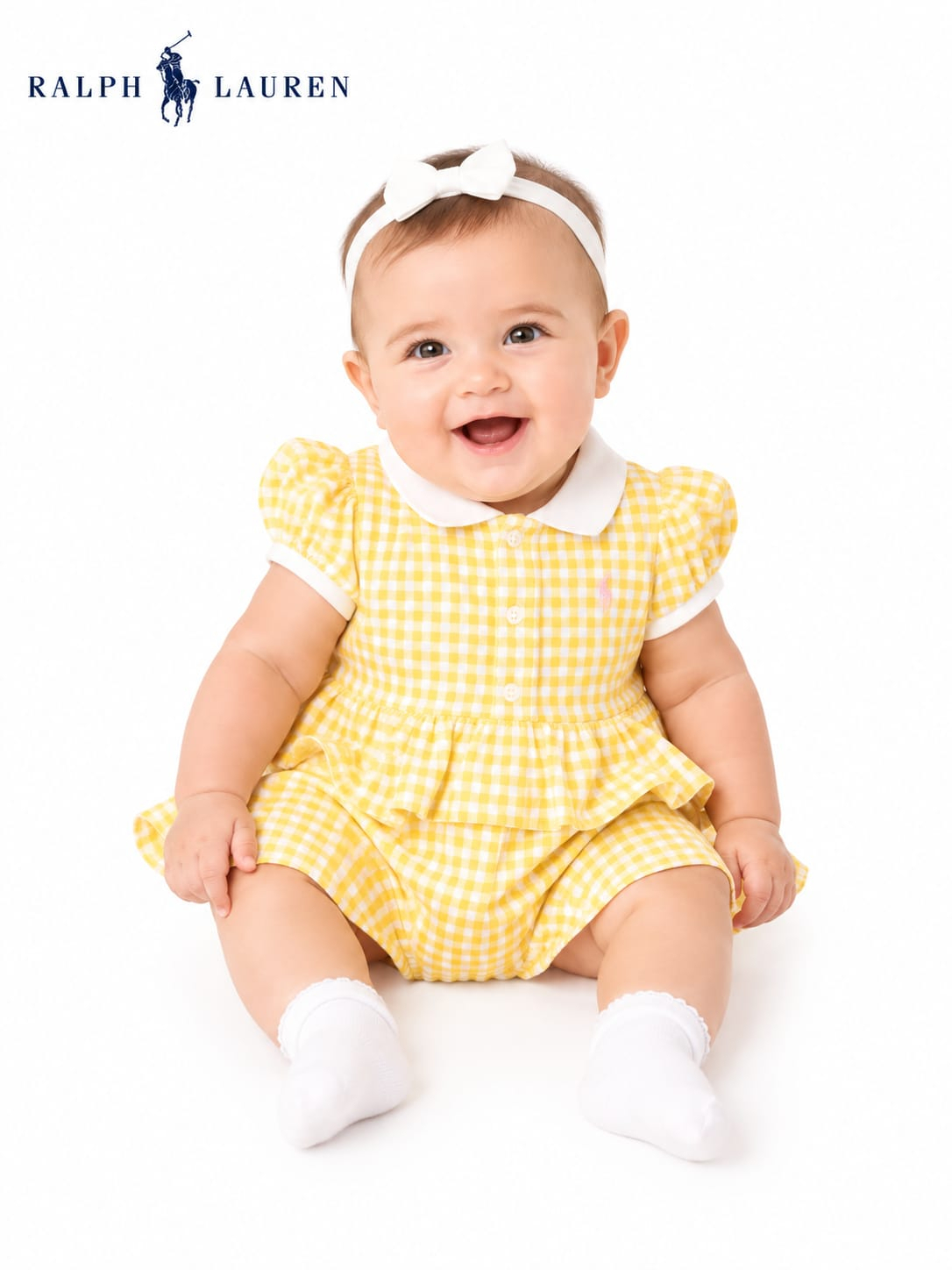 Macacão Curto Infantil Ralph Lauren Xadrez