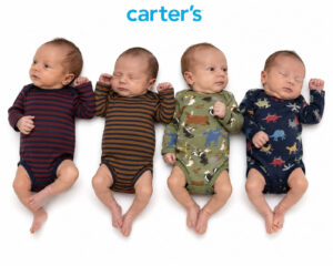 Kit com 4 Bodies Carter's Manga Longa