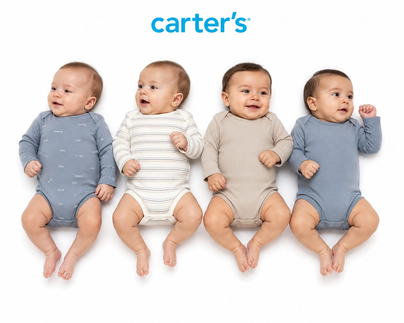 Kit com 4 Bodies Carter's Manga Longa