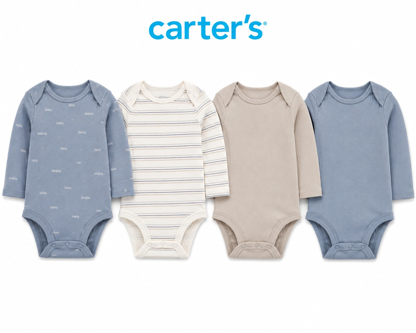 Kit com 4 Bodies Carter's Manga Longa - Imagem 2