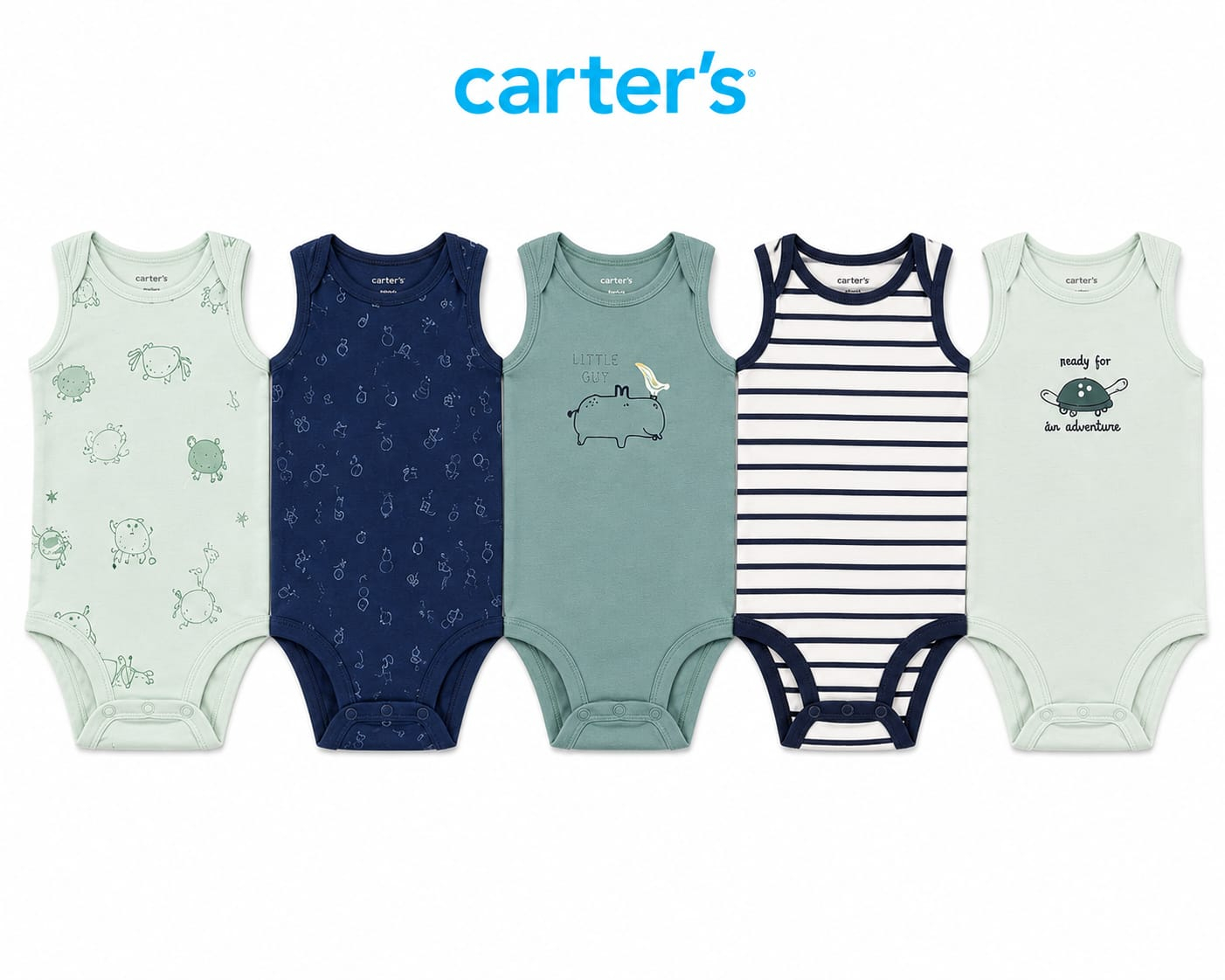 Kit com 5 Bodies Regata Carter's - Imagem 2