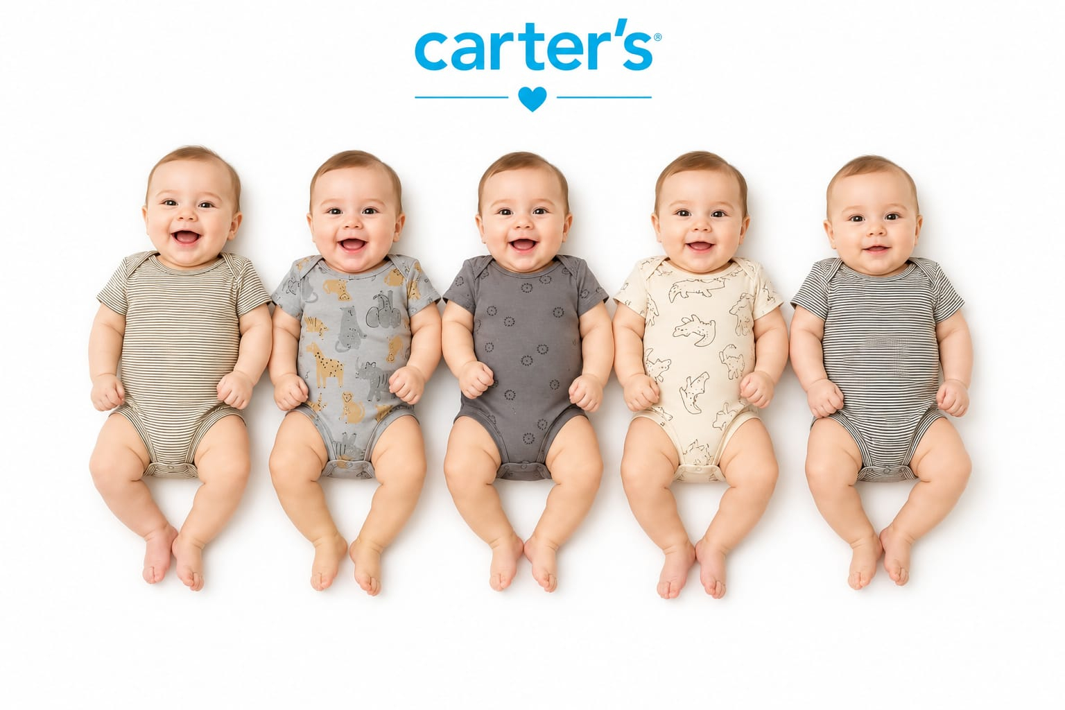 Kit com 5 Bodies Carter's