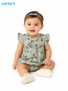 Body Vestido Carter's Floral Verde