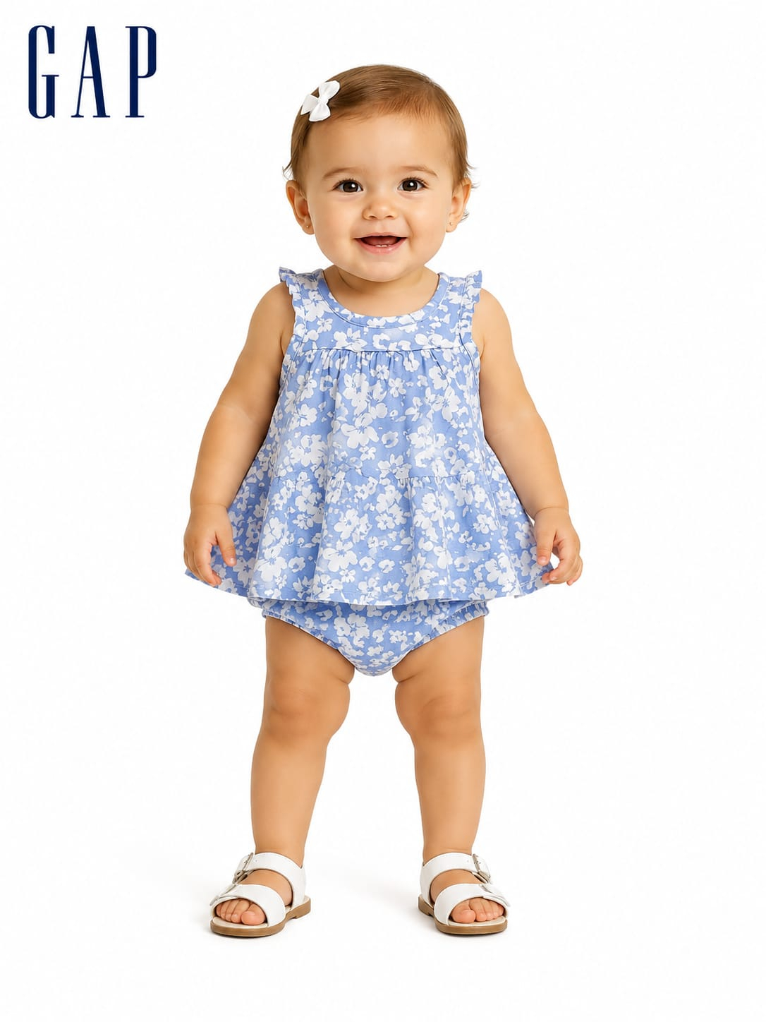 Vestido GAP Infantil Floral com Calcinha