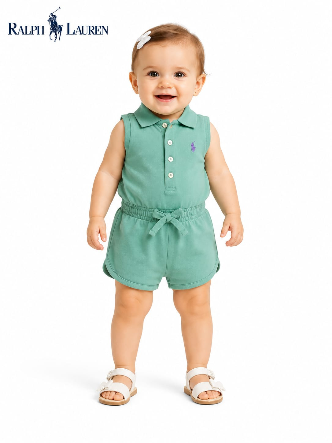 Macacão Curto Ralph Lauren Infantil Verde