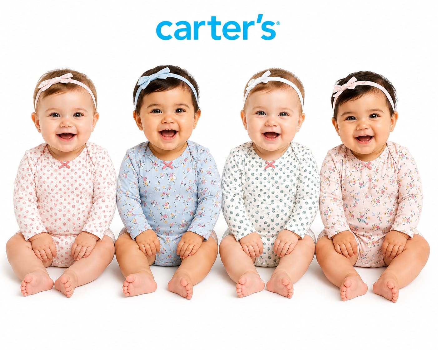 Kit com 4 Bodies Manga longa Carter’s
