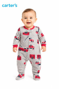 Macacão Fleece Carter's Estampa Caminhão de Bombeiro