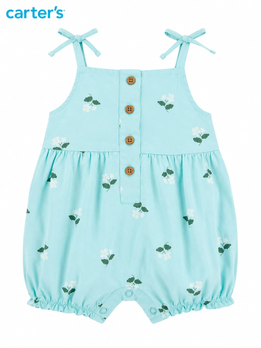 Macacão Curto Carter's Floral Azul Claro para Bebê - Imagem 2