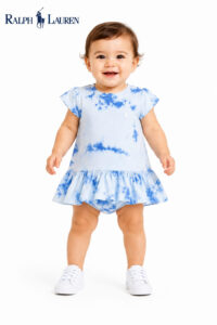 Vestido Ralph Lauren para Bebê Estampa Tie-Dye Azul