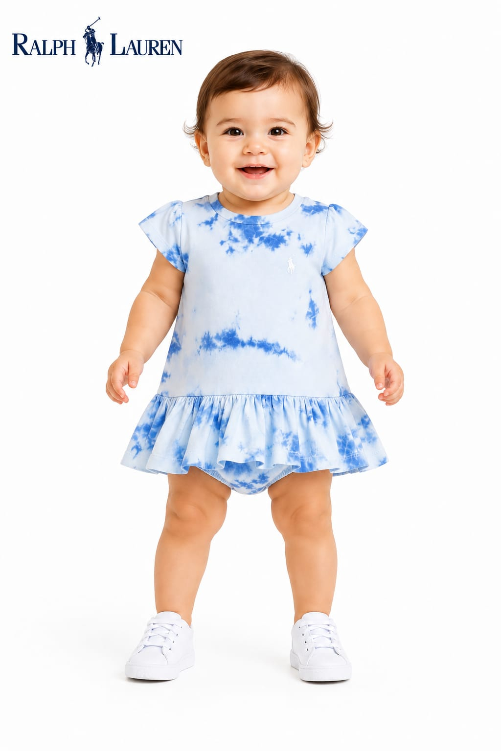 Vestido Ralph Lauren para Bebê Estampa Tie-Dye Azul