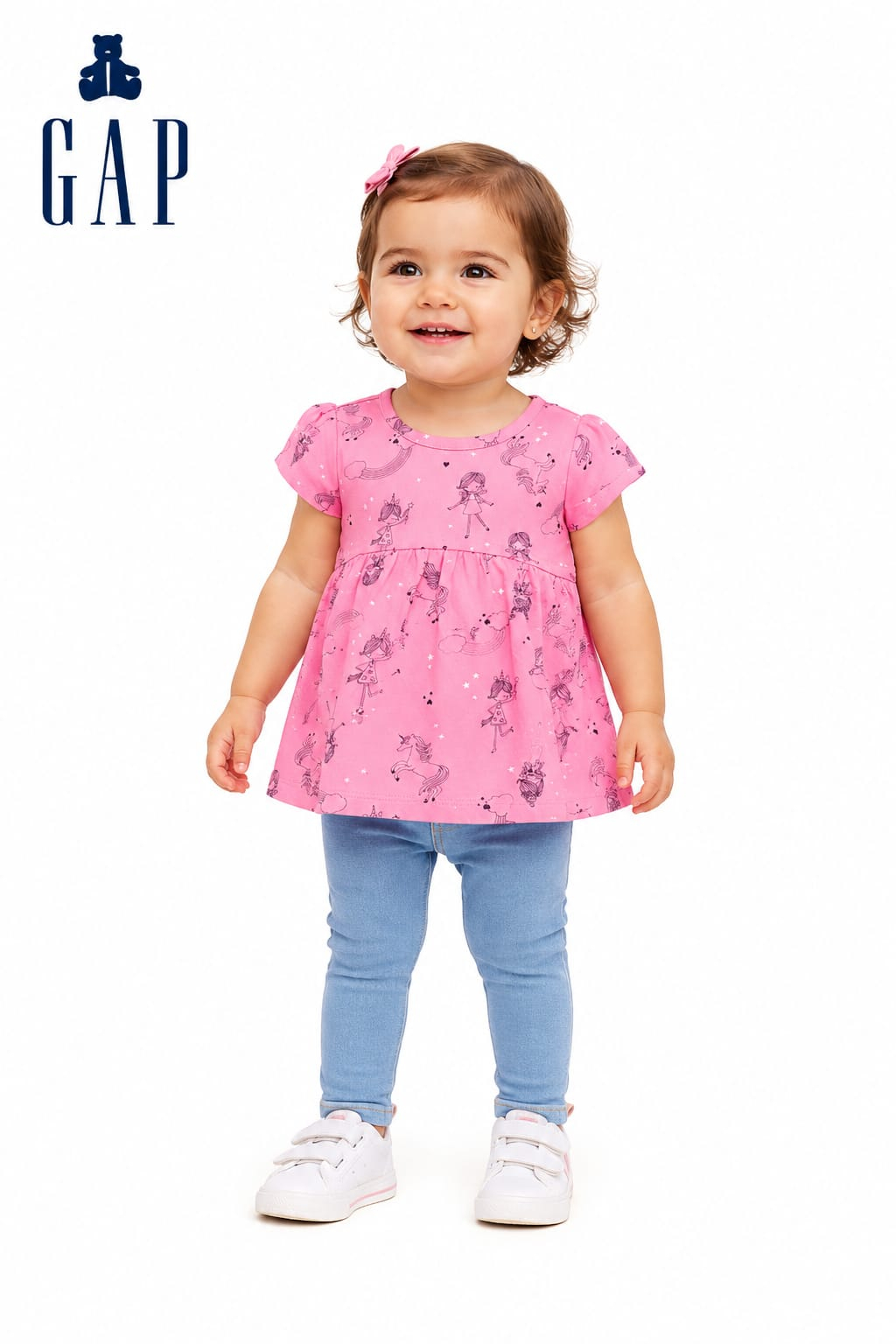 Bata Infantil GAP Rosa Estampada