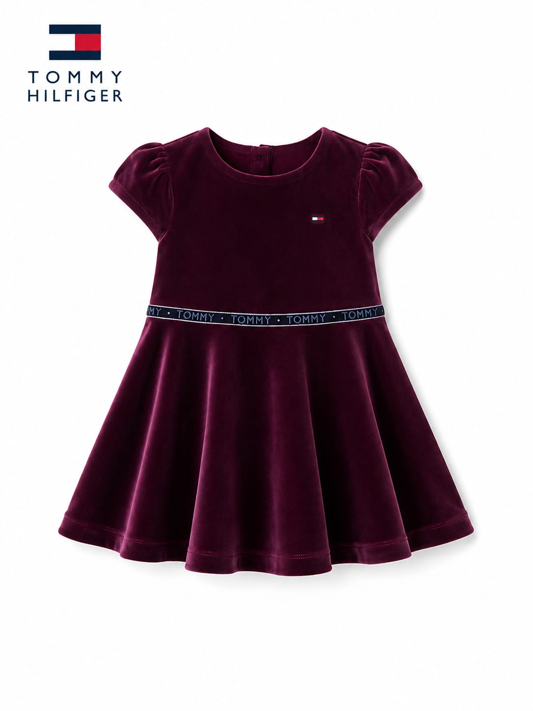 Vestido Infantil Tommy Hilfiger em Veludo cor Vinho - Imagem 2