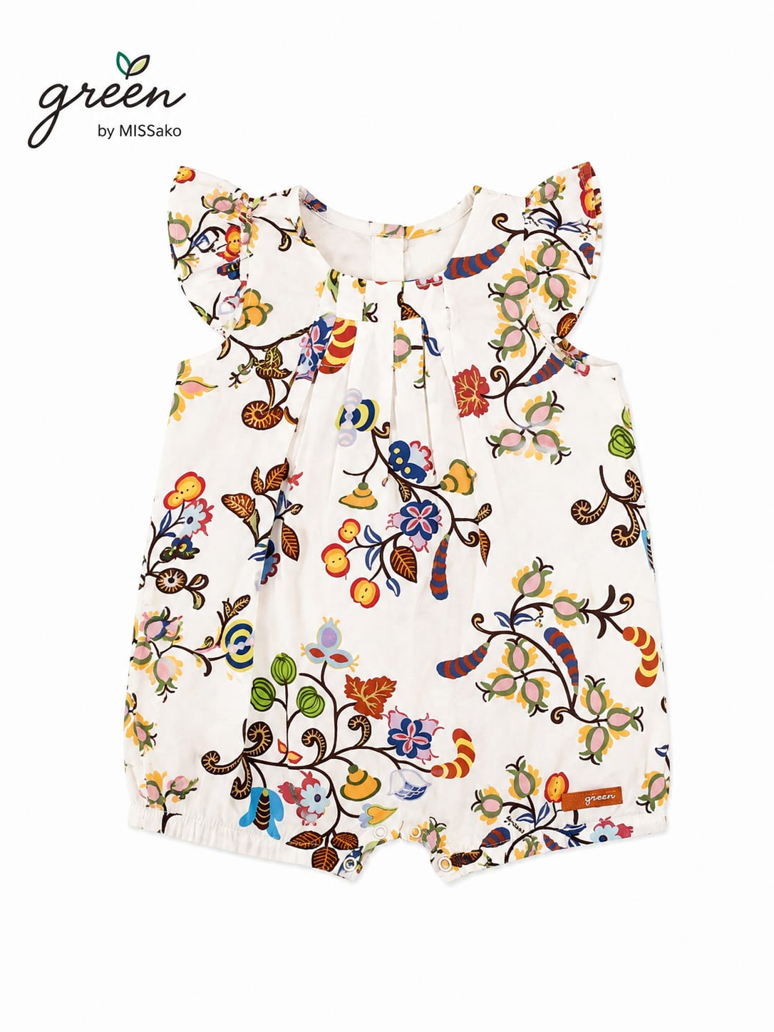 Macacão Curto Infantil Green Floral - Imagem 2