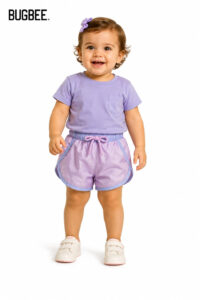 Conjunto Infantil Bugbee Camiseta e Shorts Lilás