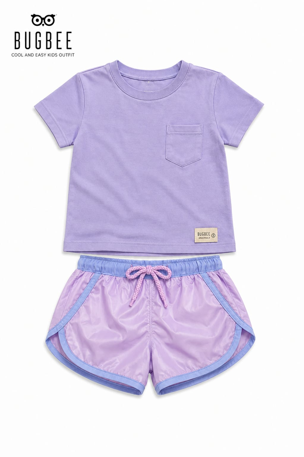 Conjunto Infantil Bugbee Camiseta e Shorts Lilás - Imagem 2