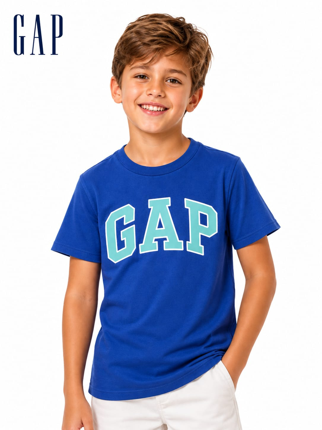 Camiseta Infantil Masculina GAP Azul