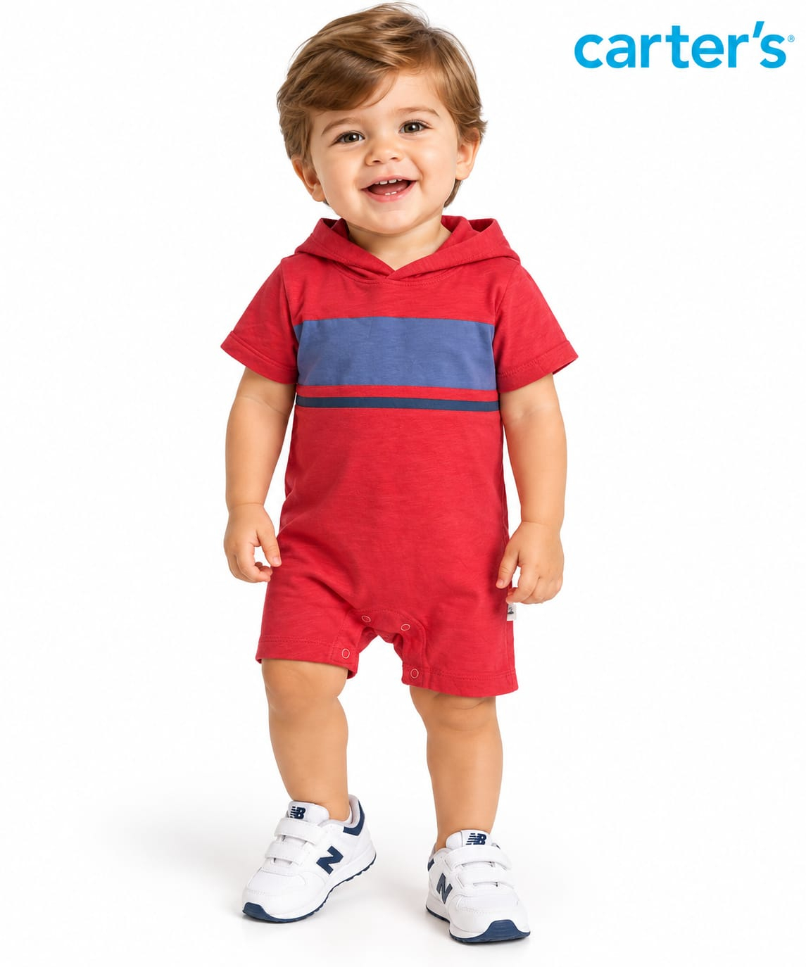 Macacão Curto Carter’s com Capuz – Vermelho