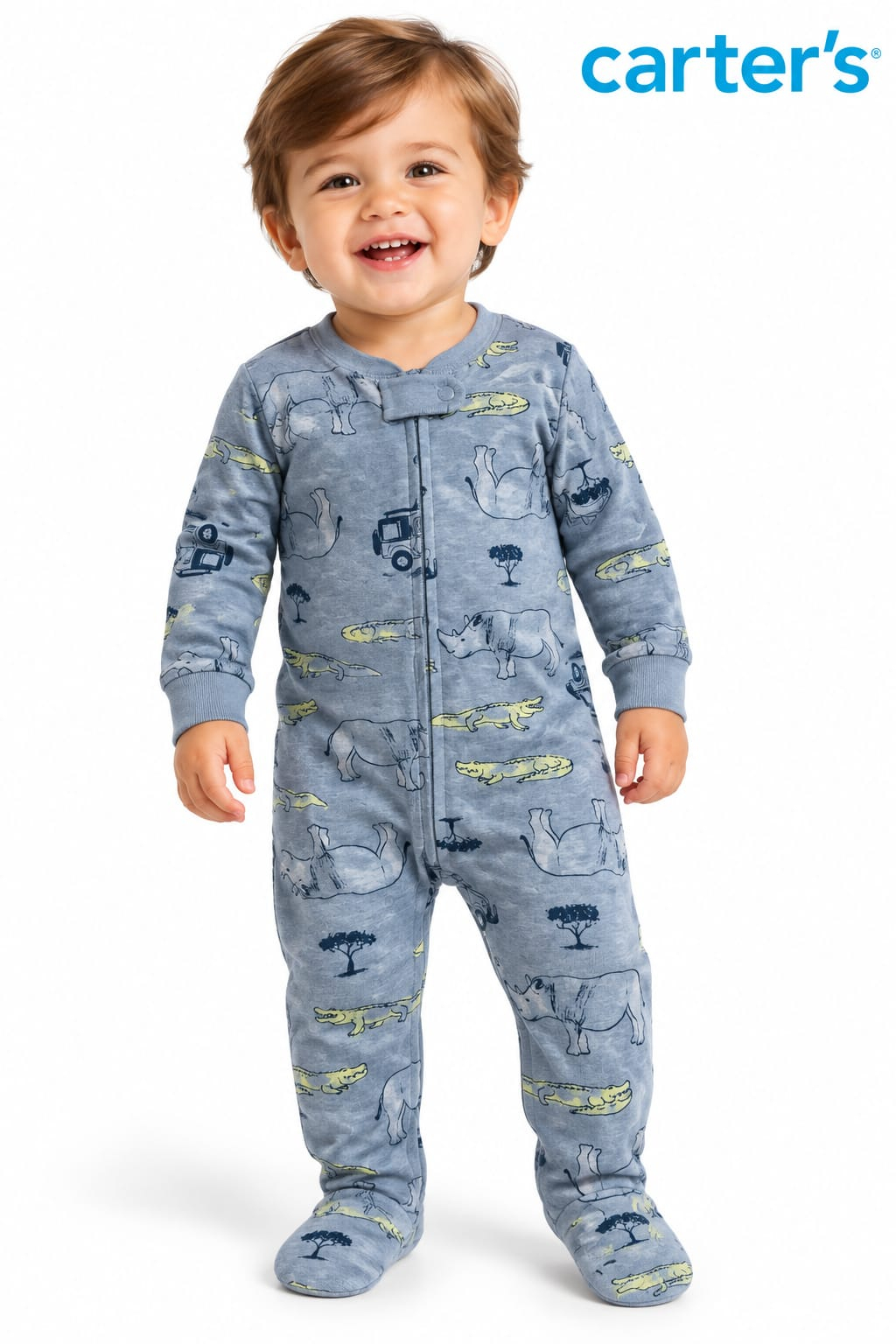 Macacão Longo Carter’s Infantil Estampa Safari