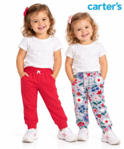 Kit 2 Calças Carter’s Infantil – Vermelha e Floral