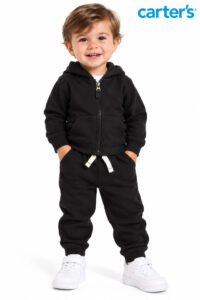 Conjunto Carter’s Moletom Preto com Capuz