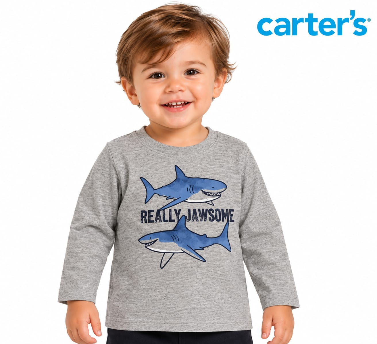 Camiseta Manga Longa Carter’s Tubarões