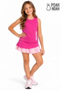Conjunto Regata e Short-Saia Rosa