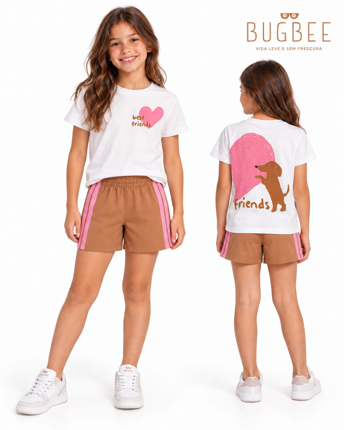 Conjunto Bugbee Best Friends Camiseta e Shorts