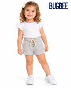 Shorts Infantil Bugbee Cinza Mescla