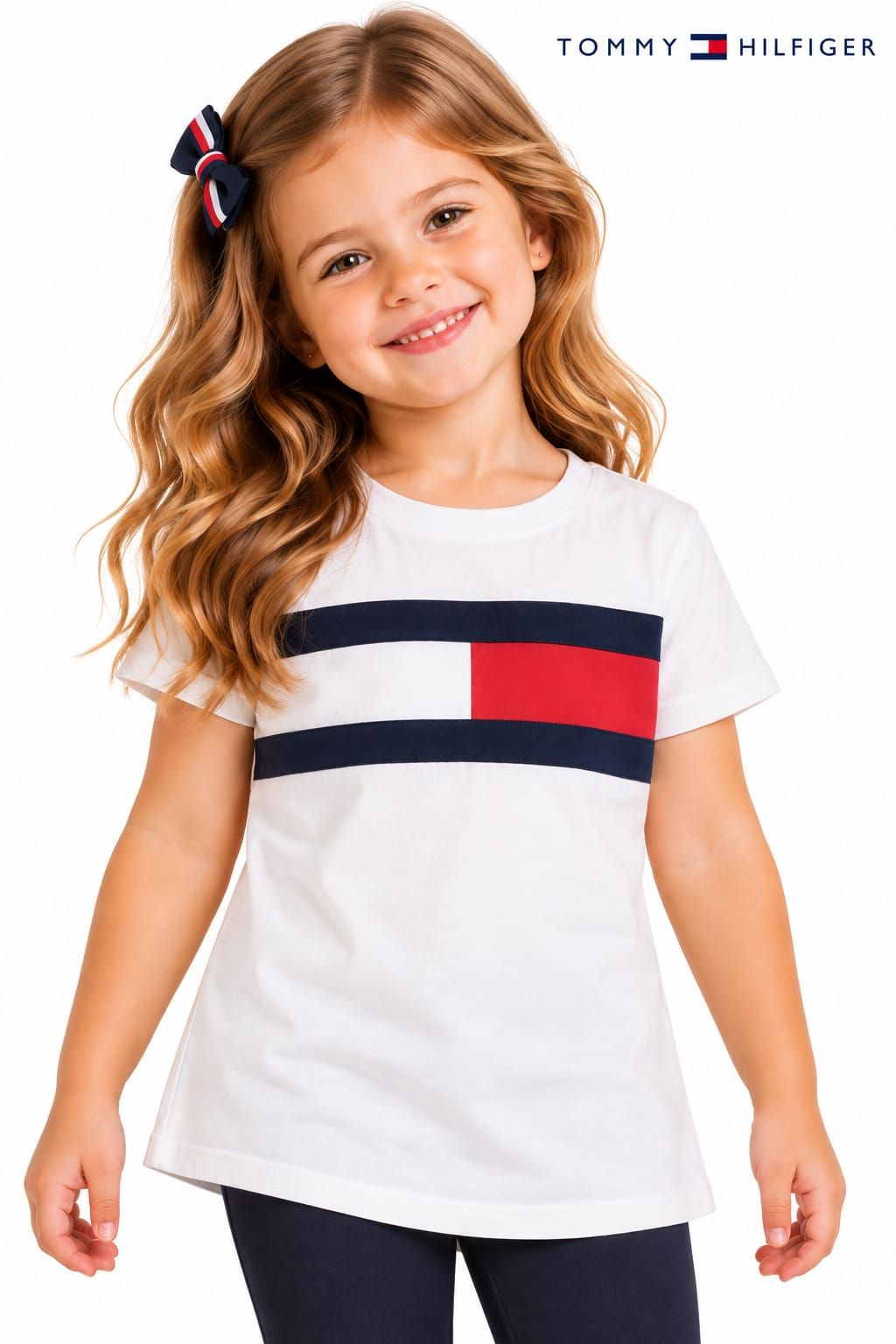 Baby Look Infantil Tommy Hilfiger Branca Color