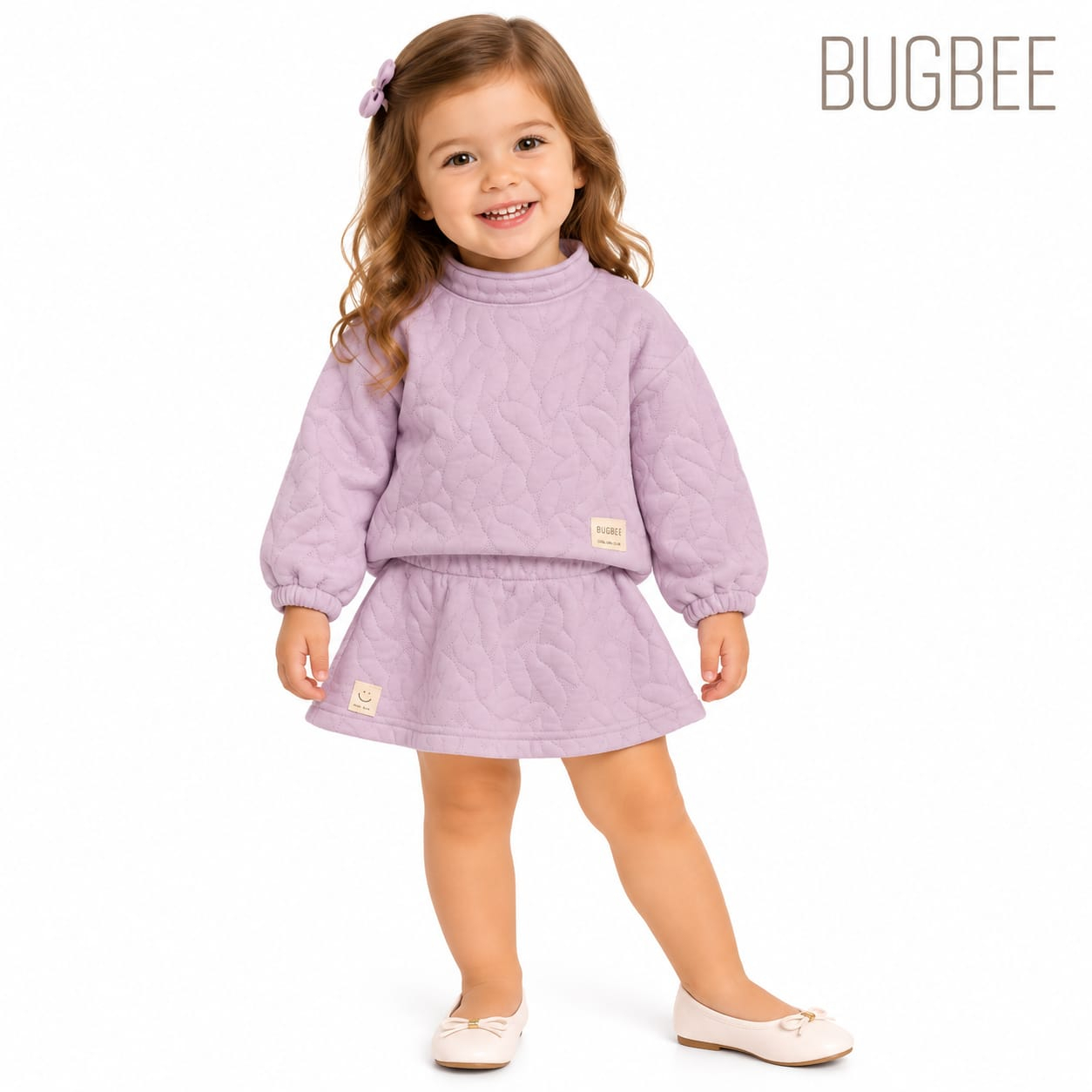 Conjunto Infantil Bugbee Blusa e Saia Matelassê