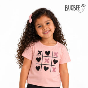 Camiseta Infantil Bugbee Rosa Jogo da Velha