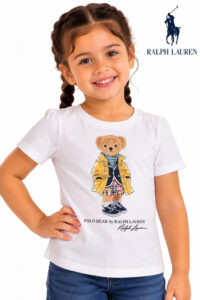 Camiseta Infantil Polo Bear Ralph Lauren Branca